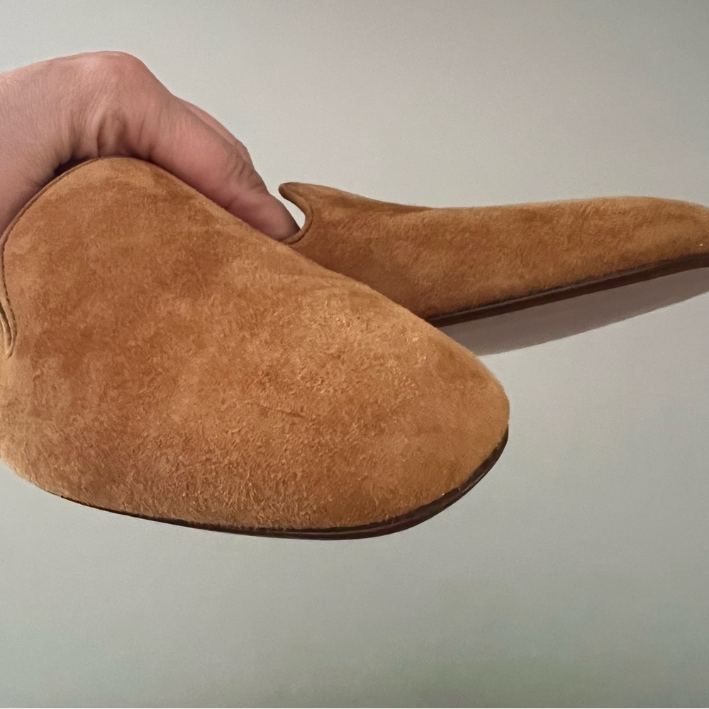 J. Crew Women's Suede Smoking Loafers in Camel - Picture 8 of 9